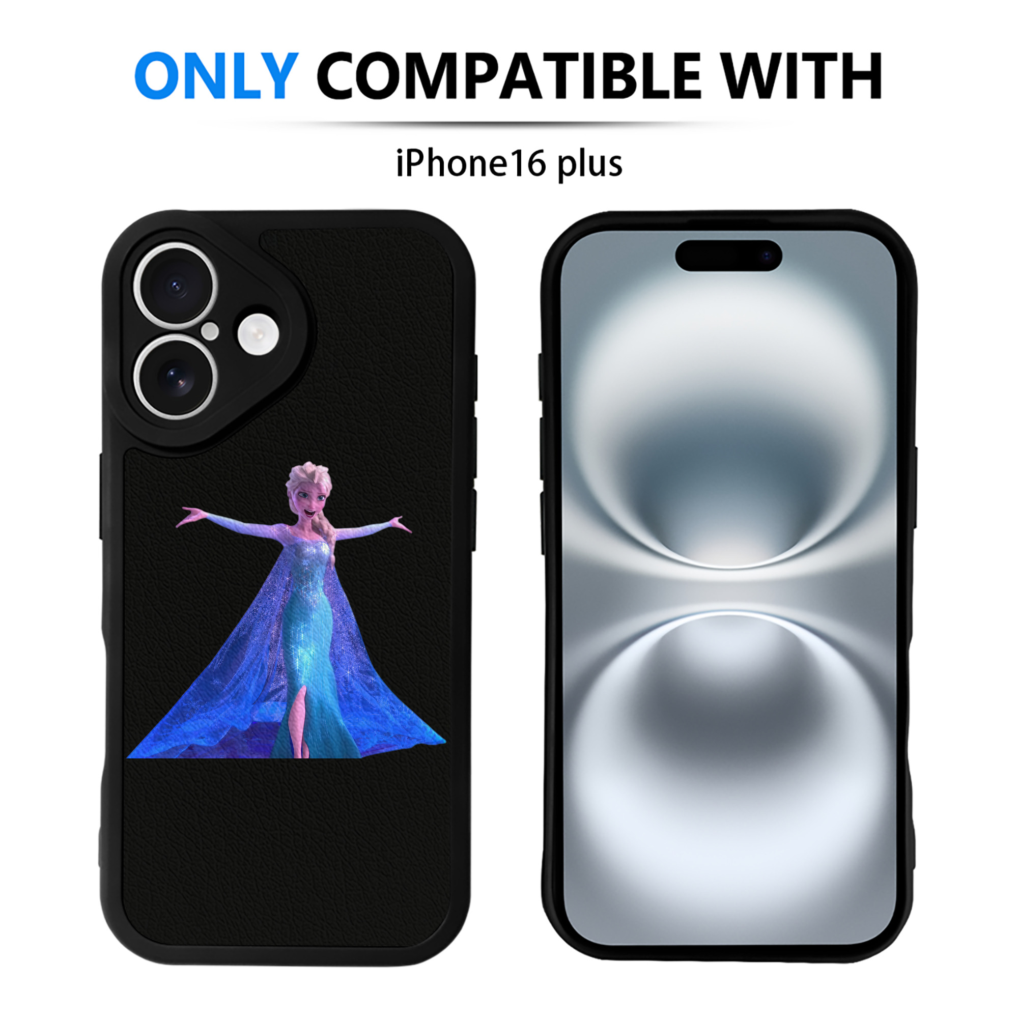 （画像用） アナと雪の女王 アンナ エルサ Frozen Anna Elsa 【iPhone 16シリーズ対応】シリコンスマホケース（レザー調） 材質：シリコン